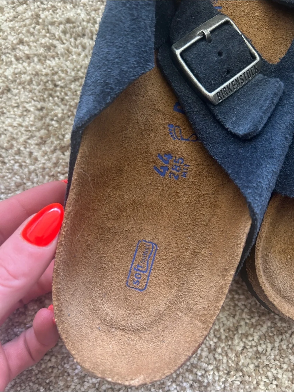 Birkenstock Arizona Soft Footbed Suede Sandal Navy